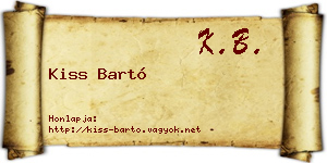 Kiss Bartó névjegykártya